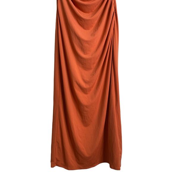 Katie May Lenny Midi Dress Backless Draped Neck Jersey Sleeveless Rust Stretch L - Picture 7 of 14